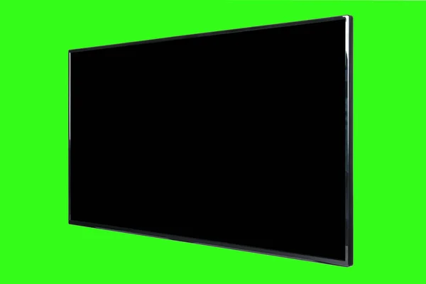 Modern High Definition Lcd Flat Monitor Blank Chromakey Screen Isolated — Stock Photo, Image