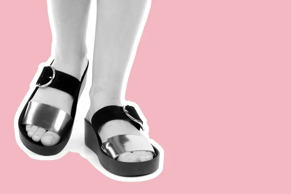 Des Chaussures Pour Femmes Longues Jambes Fines Féminines Portant Des — Photo