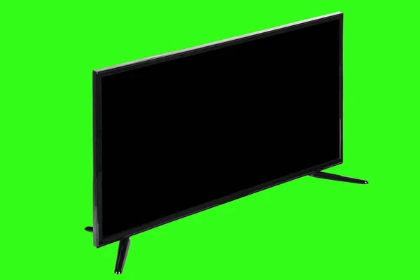 Televisión Moderna Alta Definición Monitor Plano Lcd Con Pantalla Negra —  Fotos de Stock