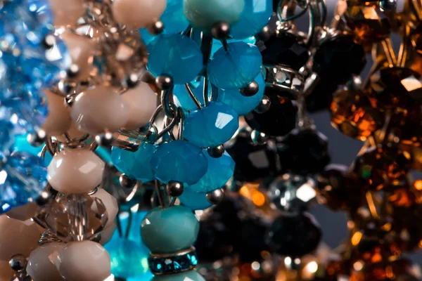 Beautiful Elegant Handmade Jewellery Gem Necklace Colorful Shiny Beads Fashion — Stock Photo, Image