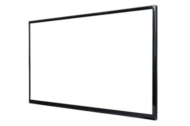 Modern yüksek çözünürlüklü televizyon. Lcd düz ekran, boş kromakey ekran, soyut, bulanık beyaz arkaplan üzerinde izole. Teknoloji ve 4K televizyon reklam konsepti. Ayrıntılı stüdyo kapanışı