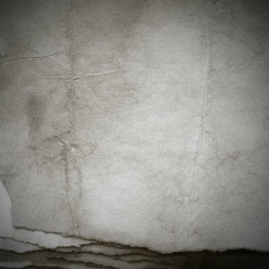 Eski toprak ve kirli lekelerle dolu bir arka plan. Boş eski kağıt çarşaf. Eski ve antika sanat konsepti. Karton, taş, beton ya da doğal mermer gibi desen.