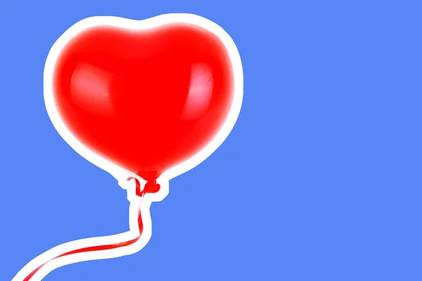 Cauciuc Roșu Gonflabil Balon Formă Inimă Dragoste Relatie Ziua Îndrăgostiților — Fotografie, imagine de stoc