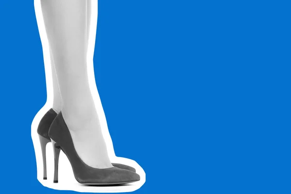 Dames Outfit Schoenen Lange Slanke Vrouwelijke Benen Met Hoge Hakken — Stockfoto