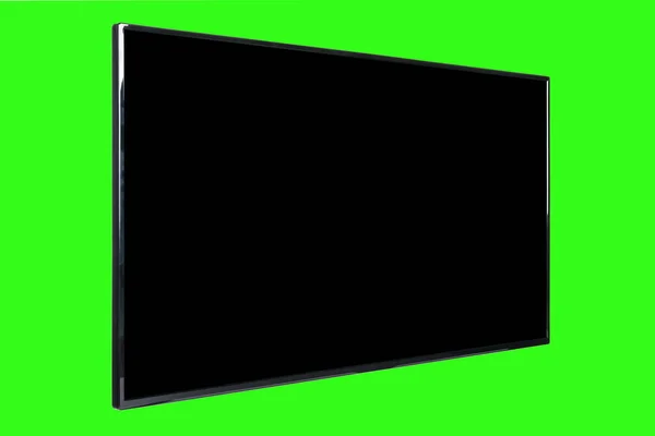 Modern High Definition Lcd Flat Monitor Blank Chromakey Screen Isolated — Stock Photo, Image