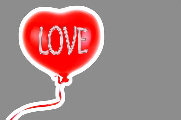 Червона Гумова Надувна Куля Формі Серця Любов Відносини Святкування Дня — стокове фото
