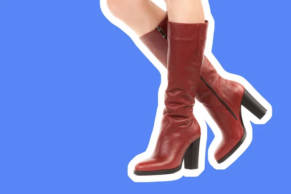 Dames Outfit Schoenen Lange Slanke Vrouwelijke Benen Dragen Hoge Hak — Stockfoto