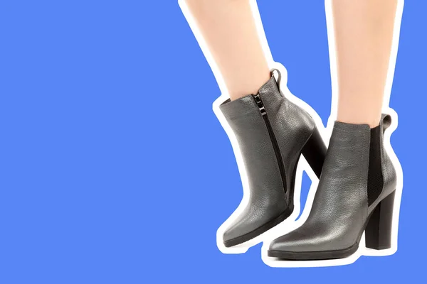 Dames Outfit Schoenen Lange Slanke Vrouwelijke Benen Dragen Hoge Hakken — Stockfoto