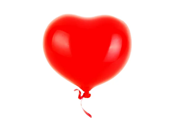 Roter Aufblasbarer Herzförmiger Gummiballon Liebe Beziehung Valentinstag Und Geburtstagsfeier Studioaufnahme — Stockfoto