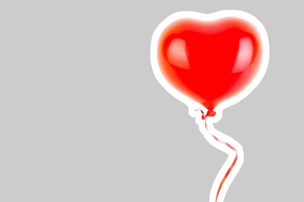 Ballon Gonflable Caoutchouc Rouge Forme Coeur Amour Relation Saint Valentin — Photo