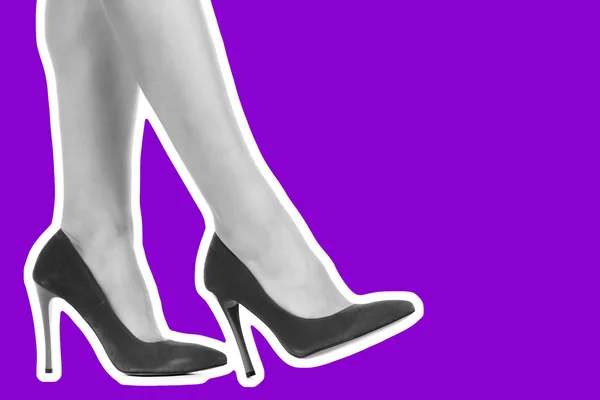 Ladies Outfit Footwear Long Slim Female Legs Wear High Heels — Stock Photo, Image