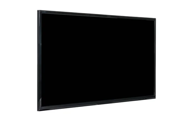 Moderna Alta Definição Monitor Plano Lcd Com Tela Preta Branco — Fotografia de Stock