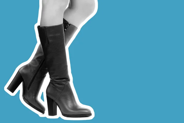 Des Chaussures Pour Femmes Les Longues Jambes Minces Femelles Portent — Photo
