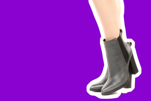 Dames Outfit Schoenen Lange Slanke Vrouwelijke Benen Met Hoge Hakken — Stockfoto