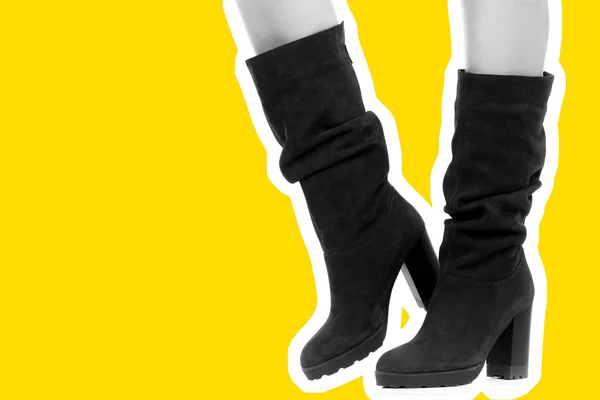 Pakaian Alas Kaki Wanita Kaki Wanita Ramping Panjang Memakai Sepatu — Stok Foto