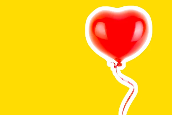 Roter Aufblasbarer Herzförmiger Gummiballon Liebe Beziehung Valentinstag Und Geburtstagsfeier Modecollage — Stockfoto