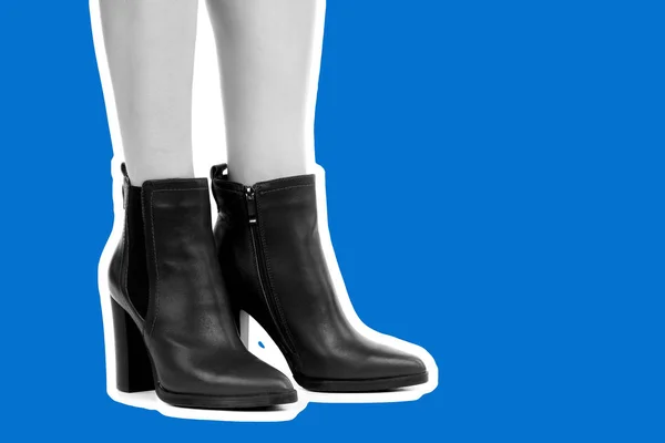 Calzado Mujer Largas Piernas Delgadas Mujer Usan Zapatos Tacón Alto — Foto de Stock