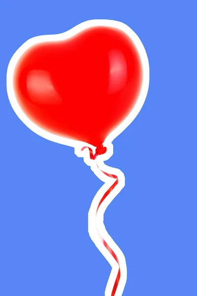 Red Rubber Inflatable Heart Shape Balloon Love Relationship Valentines Day — Stock Photo, Image