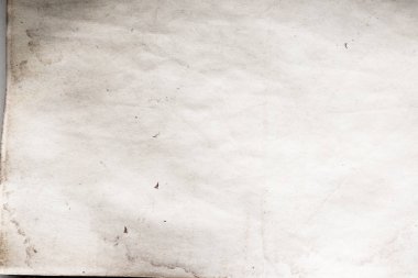 Eski kağıt çarşaf. Toz ve kirli lekelerle dolu boş bir arka plan. Eski ve antika sanat konsepti. Ayrıntılı yakın çekim stüdyo çekimi. Ön manzara. Ayarlanmış