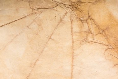 Eski kağıt çarşaf. Toz ve kirli lekelerle dolu boş bir arka plan. Eski ve antika sanat konsepti. Ayrıntılı yakın çekim stüdyo çekimi. Ön manzara. Ayarlanmış