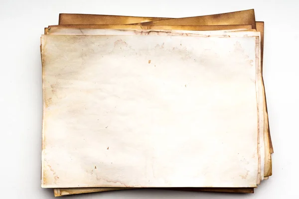 Aged Paper Sheet Blank Old Background Dust Dirty Stains Vintage — 스톡 사진