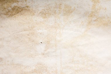 Eski kağıt çarşaf. Toz ve kirli lekelerle dolu boş bir arka plan. Eski ve antika sanat konsepti. Ayrıntılı yakın çekim stüdyo çekimi. Ön manzara. Ayarlanmış