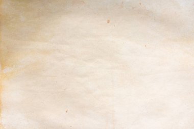 Aged paper sheet. Blank old background with dust and dirty stains. Vintage and antique art concept. Poster mockup. Detailed closeup studio shot. Front view. Toned