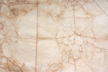 Aged paper sheet. Blank old background with dust and dirty stains. Vintage and antique art concept. Poster mockup. Detailed closeup studio shot. Front view. Toned