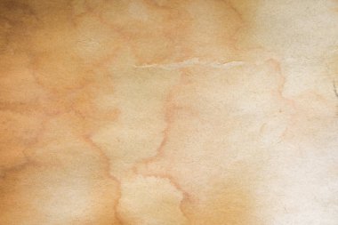 Aged paper sheet. Blank old background with dust and dirty stains. Vintage and antique art concept. Poster mockup. Detailed closeup studio shot. Front view. Toned