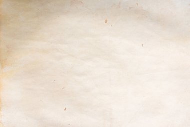 Aged paper sheet. Blank old background with dust and dirty stains. Vintage and antique art concept. Poster mockup. Detailed closeup studio shot. Front view. Toned