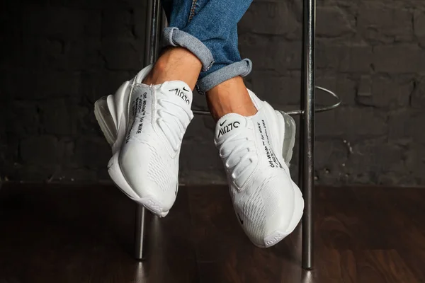 Nya Vackra Färgglada Och Trevliga Nike Air Max Löparskor Sneakers — Stockfoto