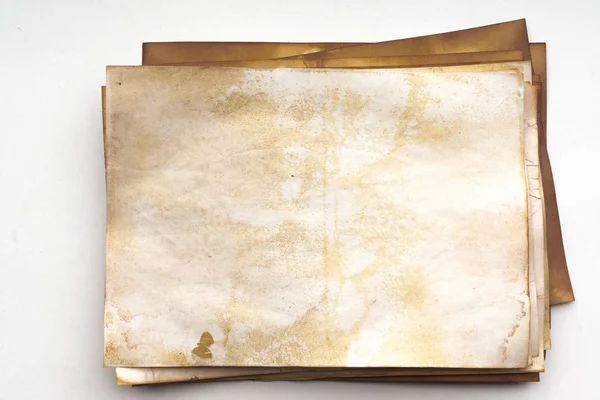 Aged Paper Sheet Blank Old Background Dust Dirty Stains Vintage — Stok fotoğraf