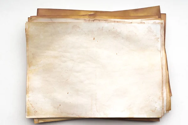 Aged Paper Sheet Blank Old Background Dust Dirty Stains Vintage — 图库照片
