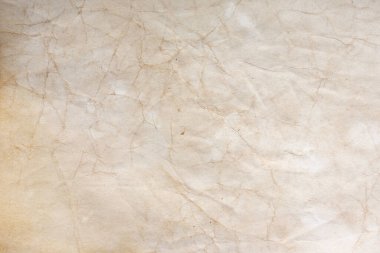 Aged paper sheet. Blank old background with dust and dirty stains. Vintage and antique art concept. Poster mockup. Detailed closeup studio shot. Front view. Toned