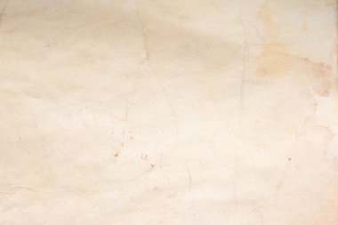 Aged paper sheet. Blank old background with dust and dirty stains. Vintage and antique art concept. Poster mockup. Detailed closeup studio shot. Front view. Toned