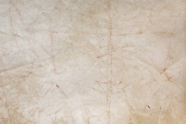 Aged paper sheet. Blank old background with dust and dirty stains. Vintage and antique art concept. Poster mockup. Detailed closeup studio shot. Front view. Toned