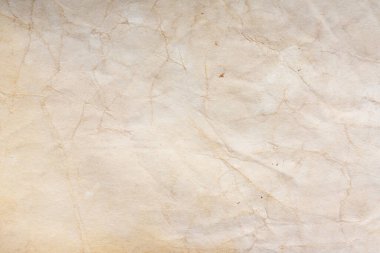 Aged paper sheet. Blank old background with dust and dirty stains. Vintage and antique art concept. Poster mockup. Detailed closeup studio shot. Front view. Toned
