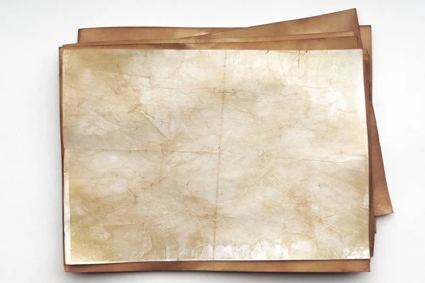 Aged Paper Sheet Blank Old Background Dust Dirty Stains Vintage — Stok fotoğraf