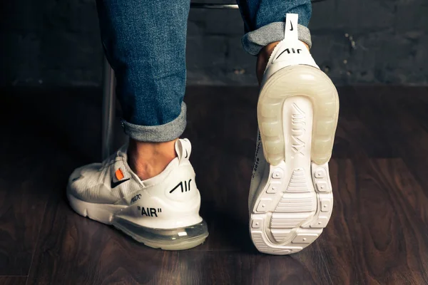 Nya Vackra Färgglada Och Trevliga Nike Air Max Löparskor Sneakers — Stockfoto