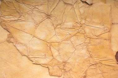 Aged paper sheet. Blank old background with dust and dirty stains. Vintage and antique art concept. Poster mockup. Detailed closeup studio shot. Front view. Toned