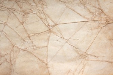 Aged paper sheet. Blank old background with dust and dirty stains. Vintage and antique art concept. Poster mockup. Detailed closeup studio shot. Front view. Toned