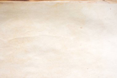 Aged paper sheet. Blank old background with dust and dirty stains. Vintage and antique art concept. Poster mockup. Detailed closeup studio shot. Front view. Toned