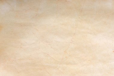 Aged paper sheet. Blank old background with dust and dirty stains. Vintage and antique art concept. Poster mockup. Detailed closeup studio shot. Front view. Toned