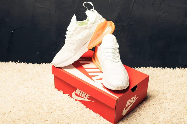 Yeni Güzel Renkli Güzel Nike Air Max Koşu Ayakkabıları Spor — Stok fotoğraf