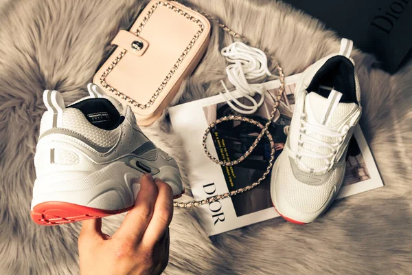 Nowe Piękne Kolorowe Ładne Buty Biegowe Dior Air Max Trampki — Zdjęcie stockowe