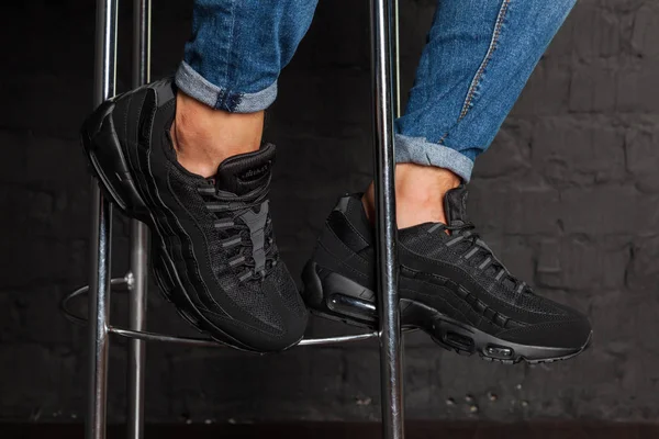 Nya Vackra Färgglada Och Trevliga Nike Air Max Löparskor Sneakers — Stockfoto