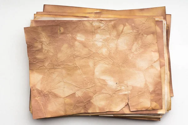 Aged Paper Sheet Blank Old Background Dust Dirty Stains Vintage — Stok fotoğraf