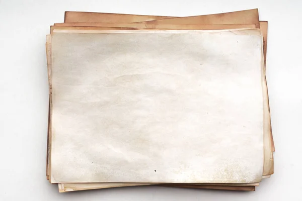 Papírový List Prázdné Staré Pozadí Prachem Špinavými Skvrnami Tradiční Starožitné — Stock fotografie