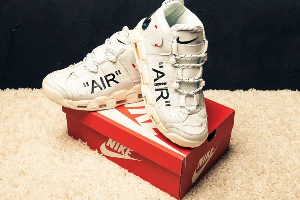 Yeni Güzel Renkli Güzel Nike Air Max Koşu Ayakkabıları Spor — Stok fotoğraf