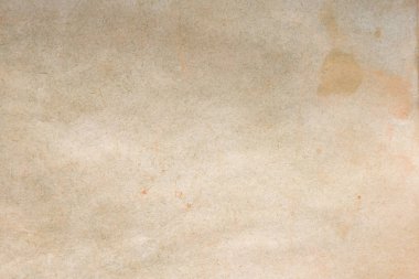 Aged paper sheet. Blank old background with dust and dirty stains. Vintage and antique art concept. Poster mockup. Detailed closeup studio shot. Front view. Toned